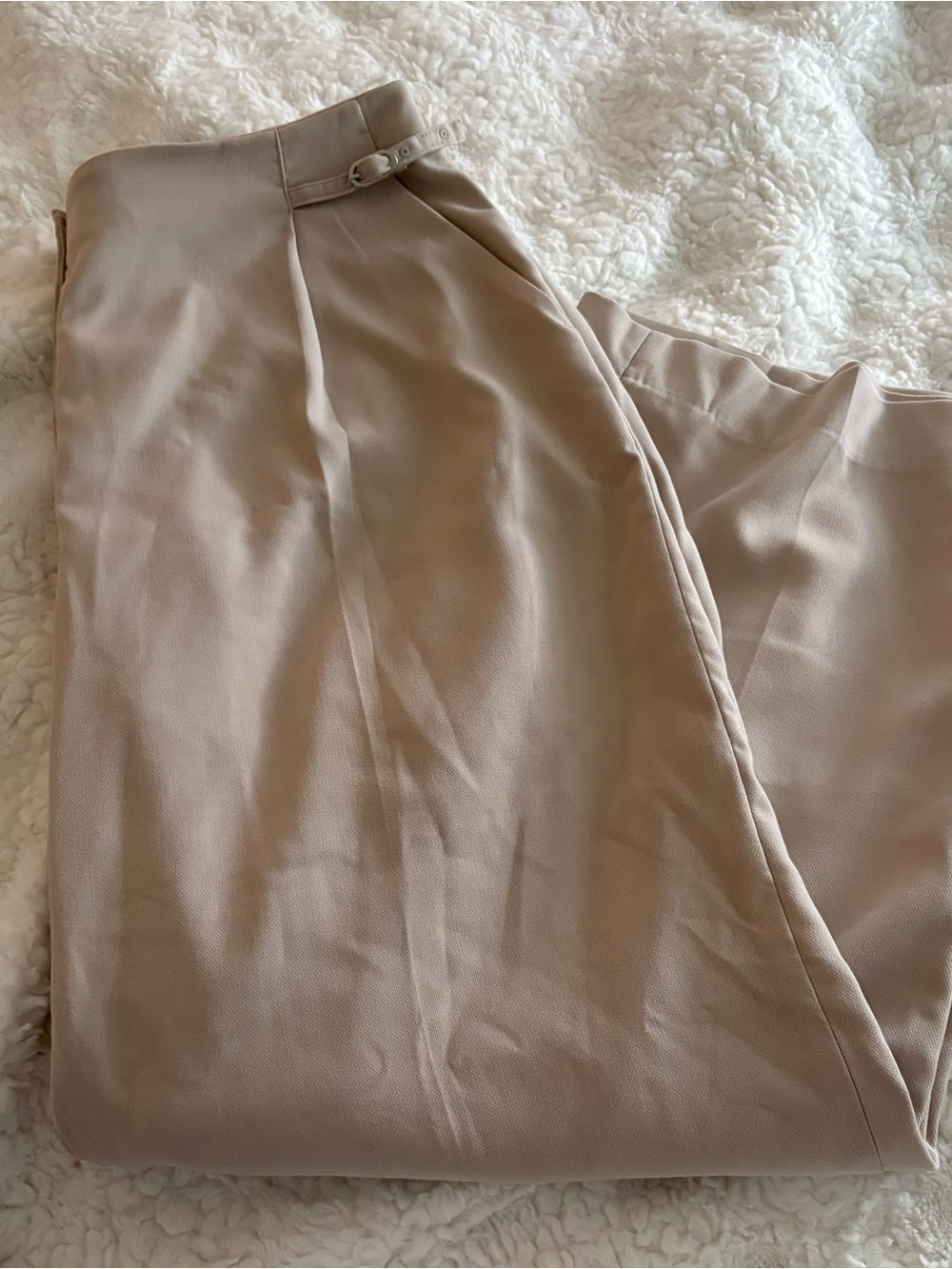 Abercrombie & Fitch High-Rise Sloane Wide Leg Pants in Beige 18